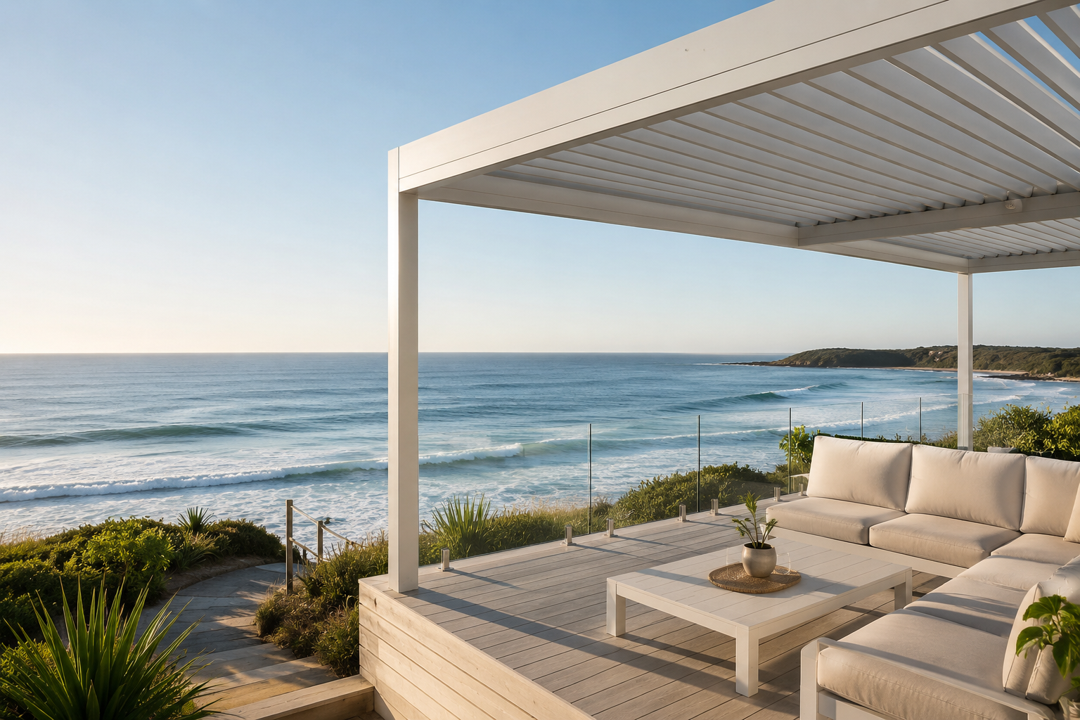 Aluminium Pergola Near the Coast: Salt, Wind and Care